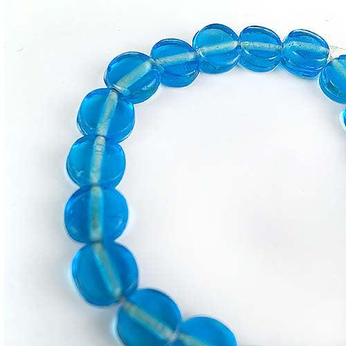 Blue Glass Bead Stretch Fashion Bracelet