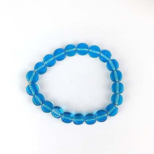 Blue Glass Bead Stretch Fashion Bracelet - Red Instead - Handmade in Canberra, Australia