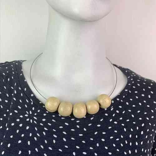 Natural Bead Chunky Fashion Statement Necklace