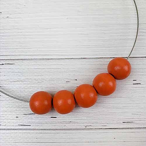 Orange Bead Statement Fashion Necklace - Red Instead - Handmade in Canberra, Australia