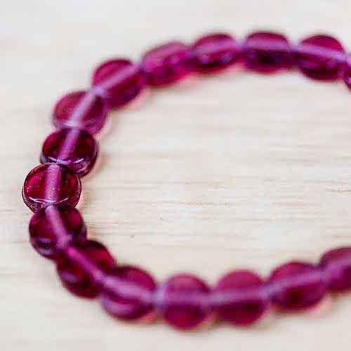 Pink Glass Bead Stretch Fashion Bracelet - Red Instead - Handmade in Canberra, Australia