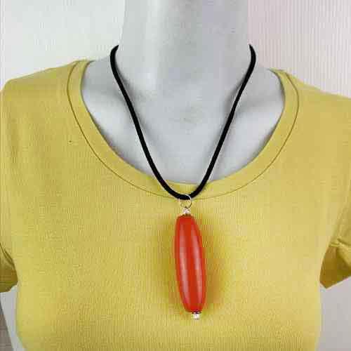 Red Pendant Statement Fashion Necklace - Red Instead - Handmade in Canberra, Australia